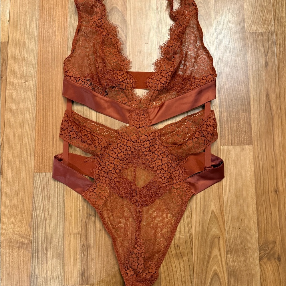 Victoria's Secret Rust Lace Bodysuit